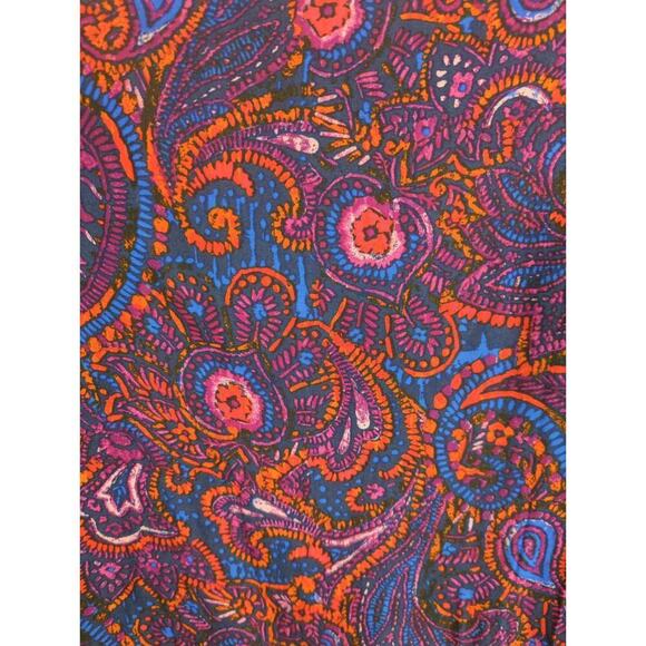 Mabel Navy Orange & Blue Paisley Tasseled Neck Tunic Top Women Large Boho NWT - Picture 6 of 10